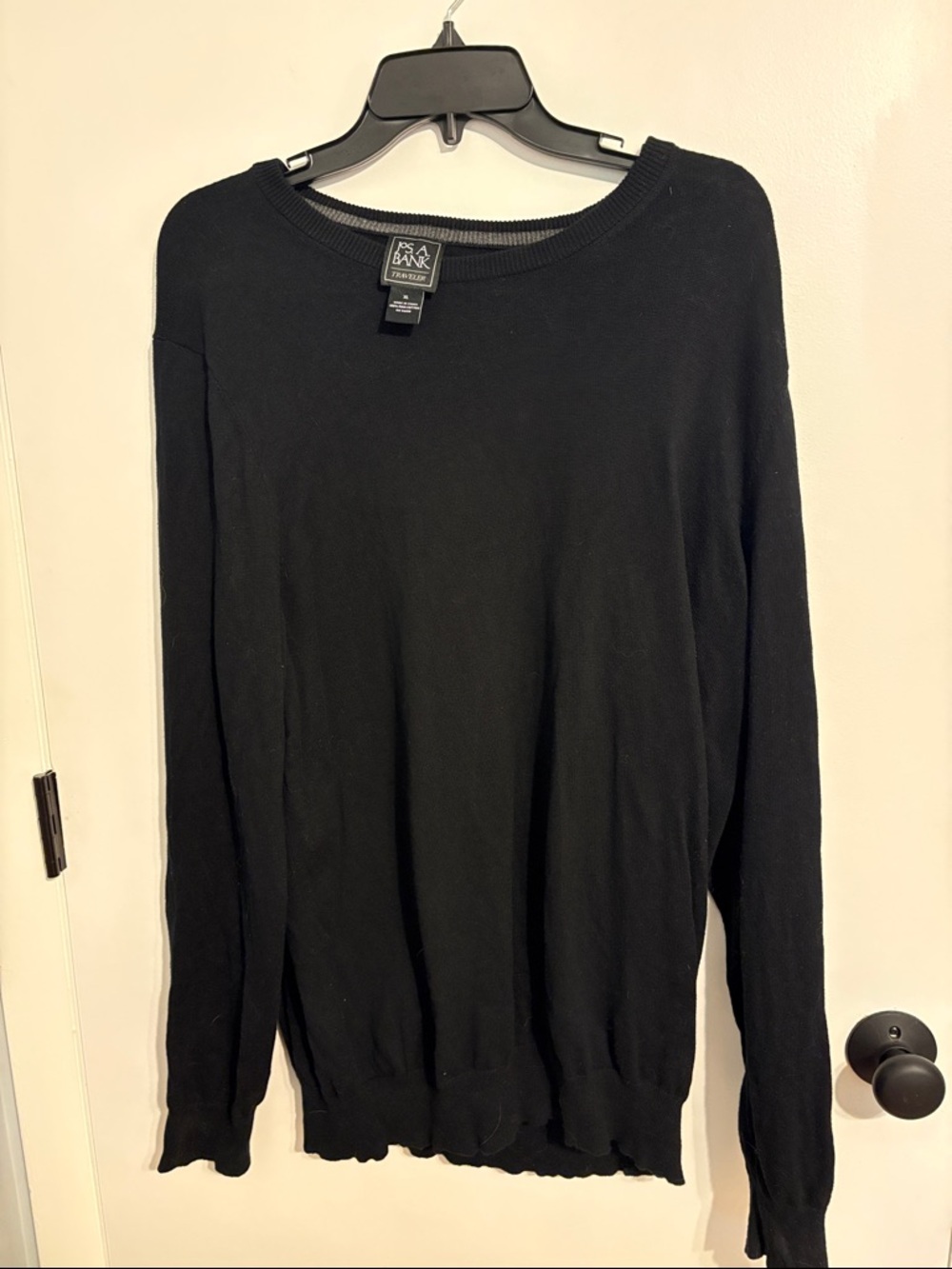 Jos. A. Bank Black Crewneck Sweater with Gray Trim